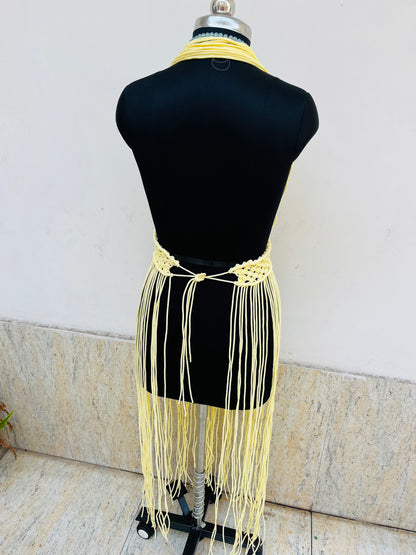 Lightweight macramé beachwear in neutral tones for summer vibes