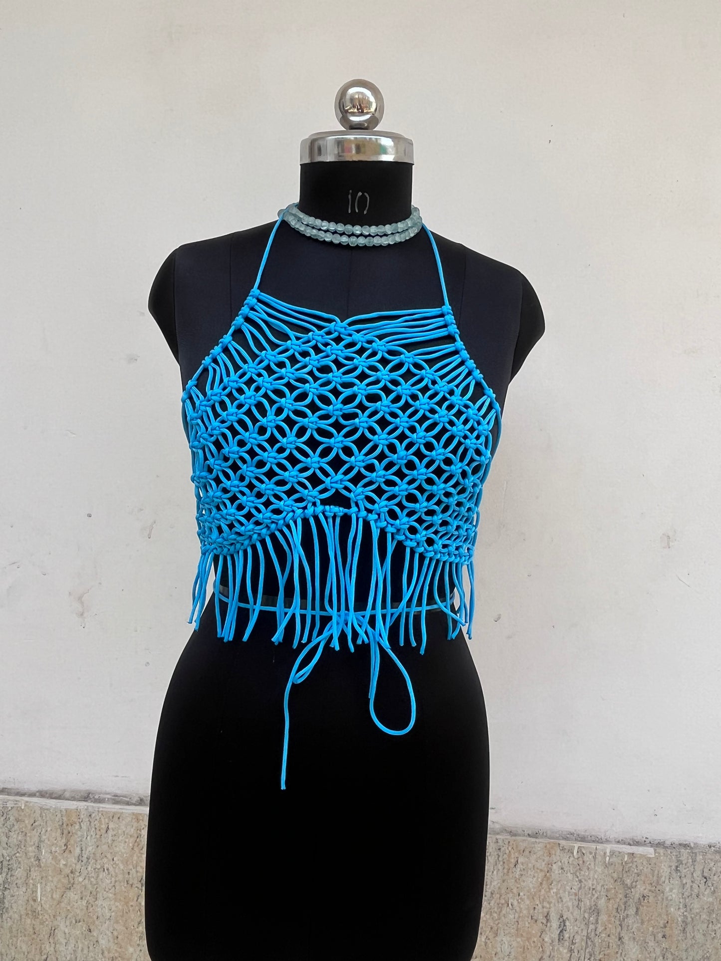 Ocean Breeze Macramé Halter Top