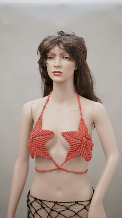 Crimson Crochet Bralette